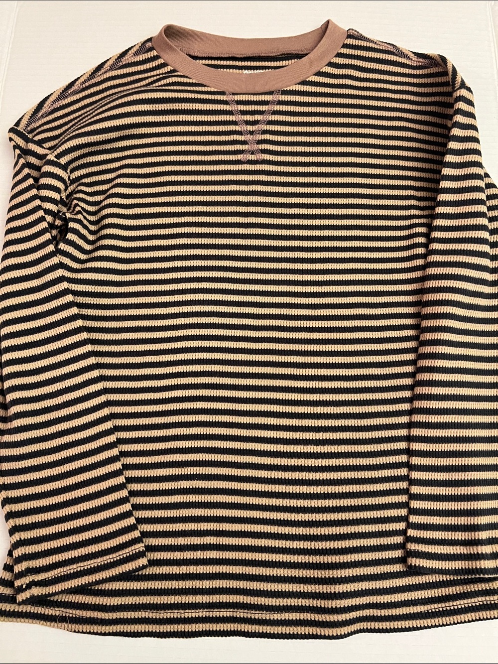 OshKosh B'gosh Striped Crewneck Shirt in Beige and Black